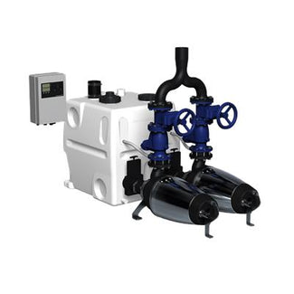 Grundfos lifting station Multilift MD1.80.80.22.4.50D. Double pumps. 94m3/h. H=12m. 400V