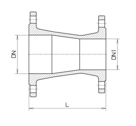 Reduzierflansch aus Gusseisen DN250-DN100mm. Zentrisch, PN10