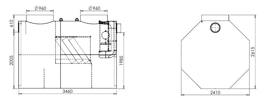 Koaleszenzabscheider 80l/s. Schlammfang 8.000l. D400KN. Stahl