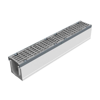 Grate gutter 100mm wide. Maxi 100. L=1m. Long bar grate. F900KN