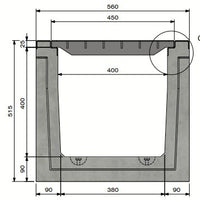 Cable duct 4040. D400. Inset lid. L=3m. For checker plate lid