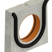 Sluitplaat verholen goot 200-300mm. Afvoer 200mm. Met afdichtingsrubber