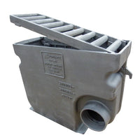 Cast iron street gully 3060LP0. PVC side exhaust 160. lxwxh=750x295x603mm