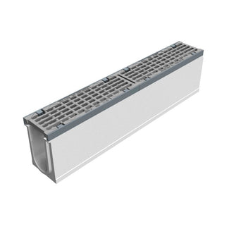 Grate gutter 100mm wide. Maxi 100. L=1m. Long bar grating. F900KN
