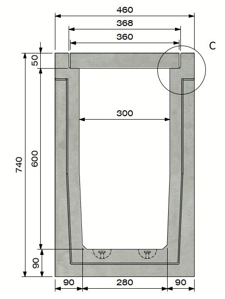 Cable duct 3060. A15. Inset lid. L=1m