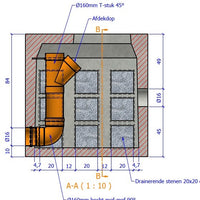 Infiltrationskammer LxBxH=110x60x110cm. Exklusives Oberteil mit Gitter