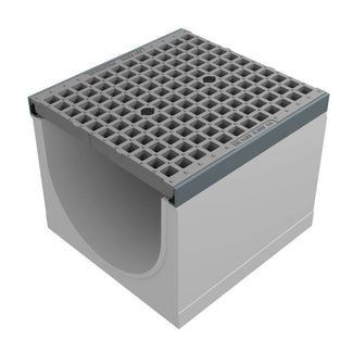 Gitterrinne 400 mm breit. Maxi Pro 400. L=0,5m. Mesh-Gitter. E600KN