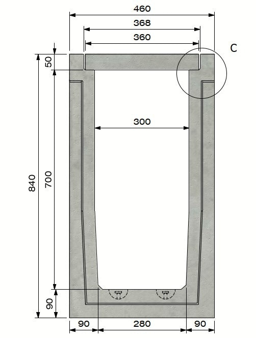 Cable duct 3070. A15. Inset lid. L=1m