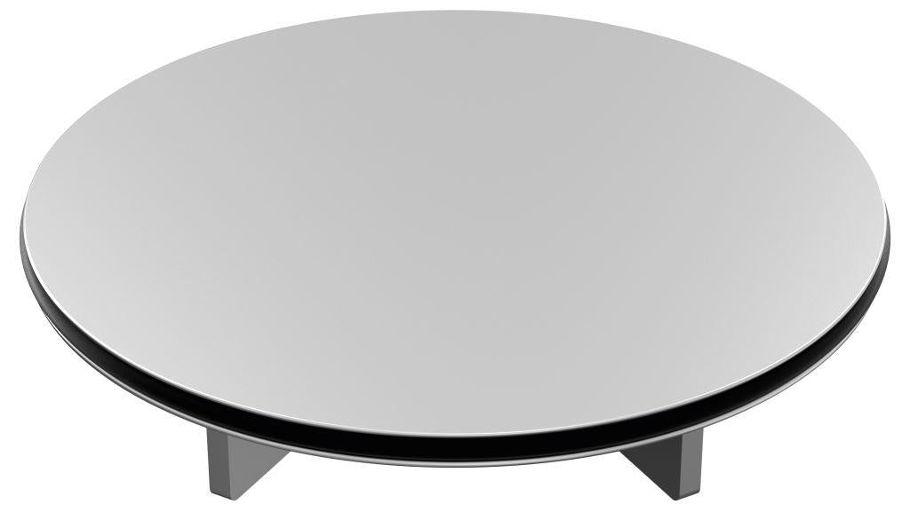 RVS eendelige afvoerput D200, rond. Dicht deksel. M/125KN. Onderafvoer 110mm