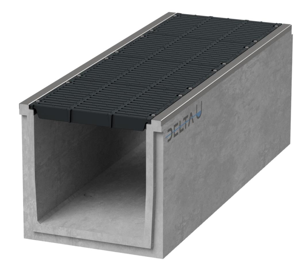 Grate gutter 6060. F900. Inset grille. L=1m. For cast iron grid
