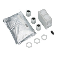 Casting sleeve package consisting of resin, junction box and cable glands