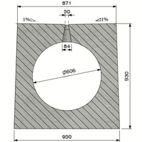 Verholen goot 600mm. L=4m. D400. Tussenbrug beton, omranding beton