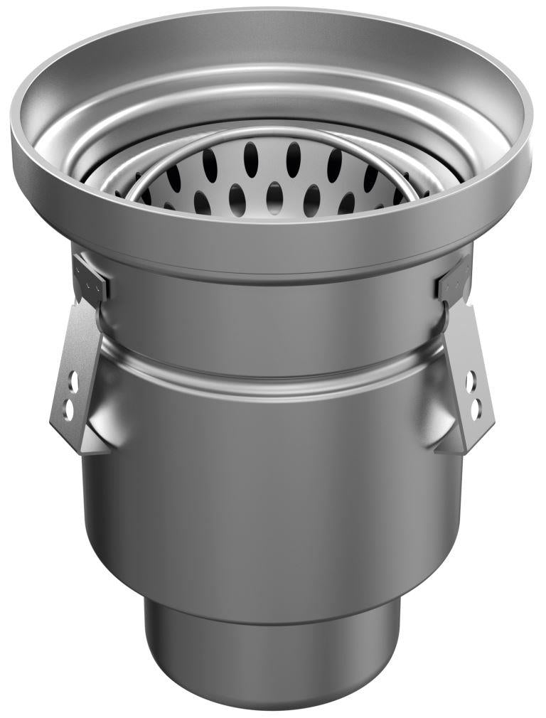 Einteiliger Abfluss aus Edelstahl D300, rund. Mesh-Gitter. L/15KN. Bodenablauf 110 mm