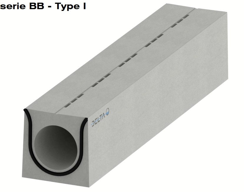 Verholen goot 200/300mm. L=2m. D400. Tussenbrug beton, omranding beton