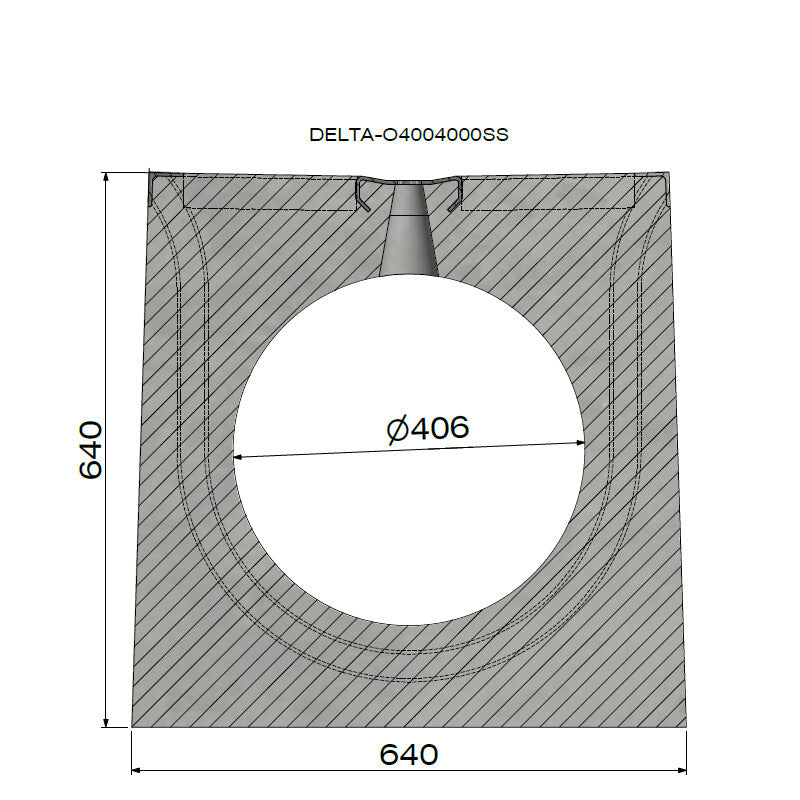 Verdeckte Dachrinne 400 mm. L=4m. F900. Stahlbrücke, Stahlfelge