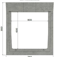 Grate gutter 6060. D400. Surface-mounted grille. L=2m. For concrete grid