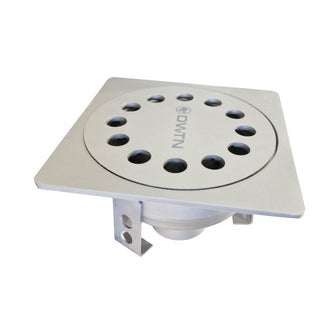 RVS eendelige vloerput WD250. Domestic. L/15KN. Onderafvoer 110mm