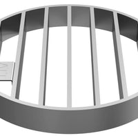 Stainless steel one-piece drain D200, round. Bar grille. M/125KN. Under drain 75mm