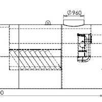 Bypassafscheider 300/1500l/s. Slibvang 30000l. D400KN. Staal