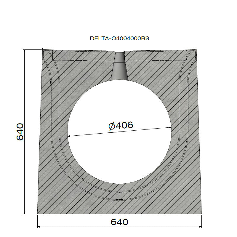 Verdeckte Dachrinne 400 mm. L=4m. D400. Zwischenbrücke aus Beton, Stahlfelge