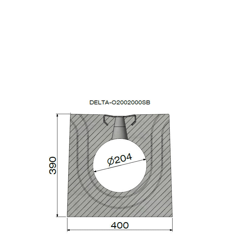 Concealed gutter 200mm. L=2m. F900. Steel intermediate bridge, concrete border