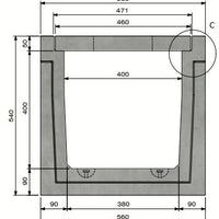 Kabelkanal 4040. A15. Eingelassener Deckel. L=1m