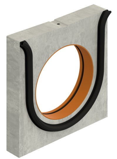 Sluitplaat verholen goot 500mm. Afvoer 500mm. Met afdichtingsrubber