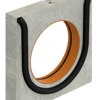 Sluitplaat verholen goot 500mm. Afvoer 500mm. Met afdichtingsrubber