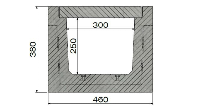 Grate gutter 3025. A15. Internal grille. L=1m. For concrete grid