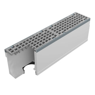 Maxi 150 Grate Channel. L=1m. Mesh grate. H=310mm, bottom outlet 160mm. E600KN