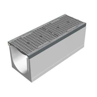 Gitterrinne 300 mm breit. Maxi Pro 300. L=1m. Langer Stabrost. F900KN