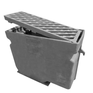 Gietijzeren straatkolk 3060TP7. PVC onderuitlaat 160. lxbxh=750x295x603mm