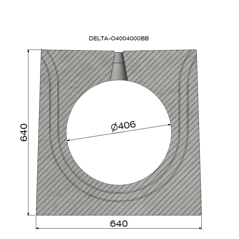 Schlitzzrinne 400 mm. L=4m. D400. Zwischenbrücke aus Beton, Grenze aus Beton