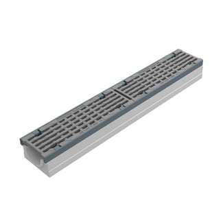 Grate gutter 100mm wide. Maxi 100. L=1m. Long bar grating. F900KN